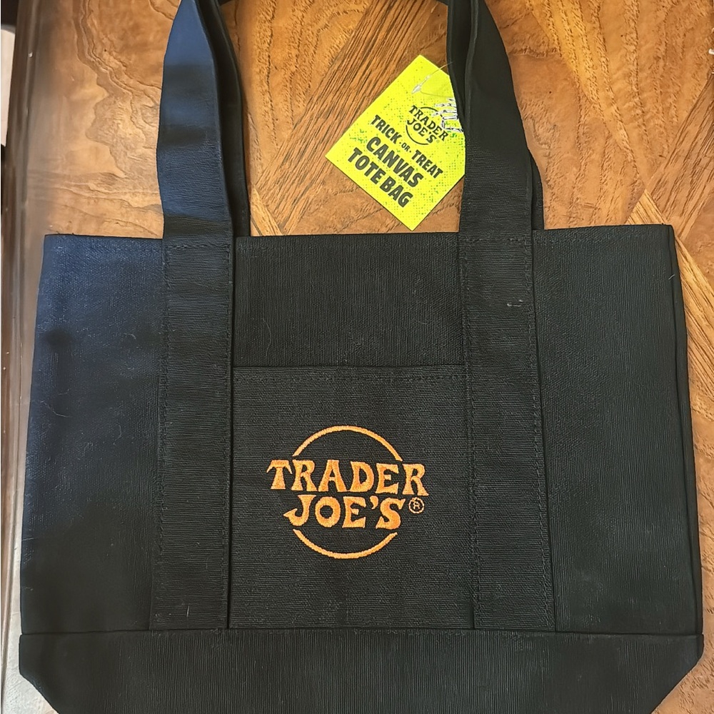 Trader Joe’s Black Canvas Tote Bag brand new